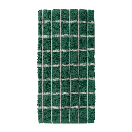 Ritz Cafe Solid Kitchen Towel Hunter Green Ground/Putty Check, PK12 9860148